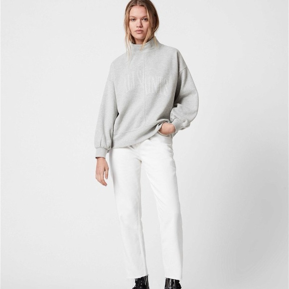 All Saints Navarra Splitsaints Grey Marl sweatshirt, new with tags, size Small - Picture 2 of 14